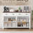 Almus 55'' Sideboard with 4 Glass Doors, 2 Large Drawers and Adjustable Shelves-232908992