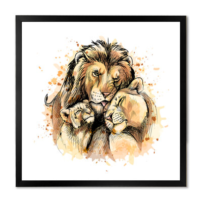 " Familyof Lion and Cubs " Painting