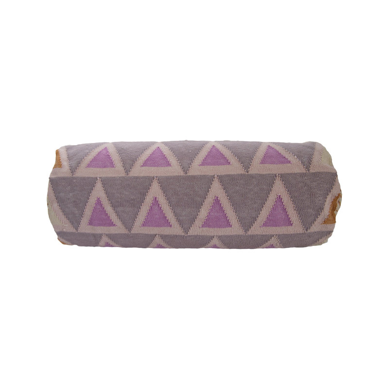 Maya Bolster Pillow Cover, Gray/Purple
