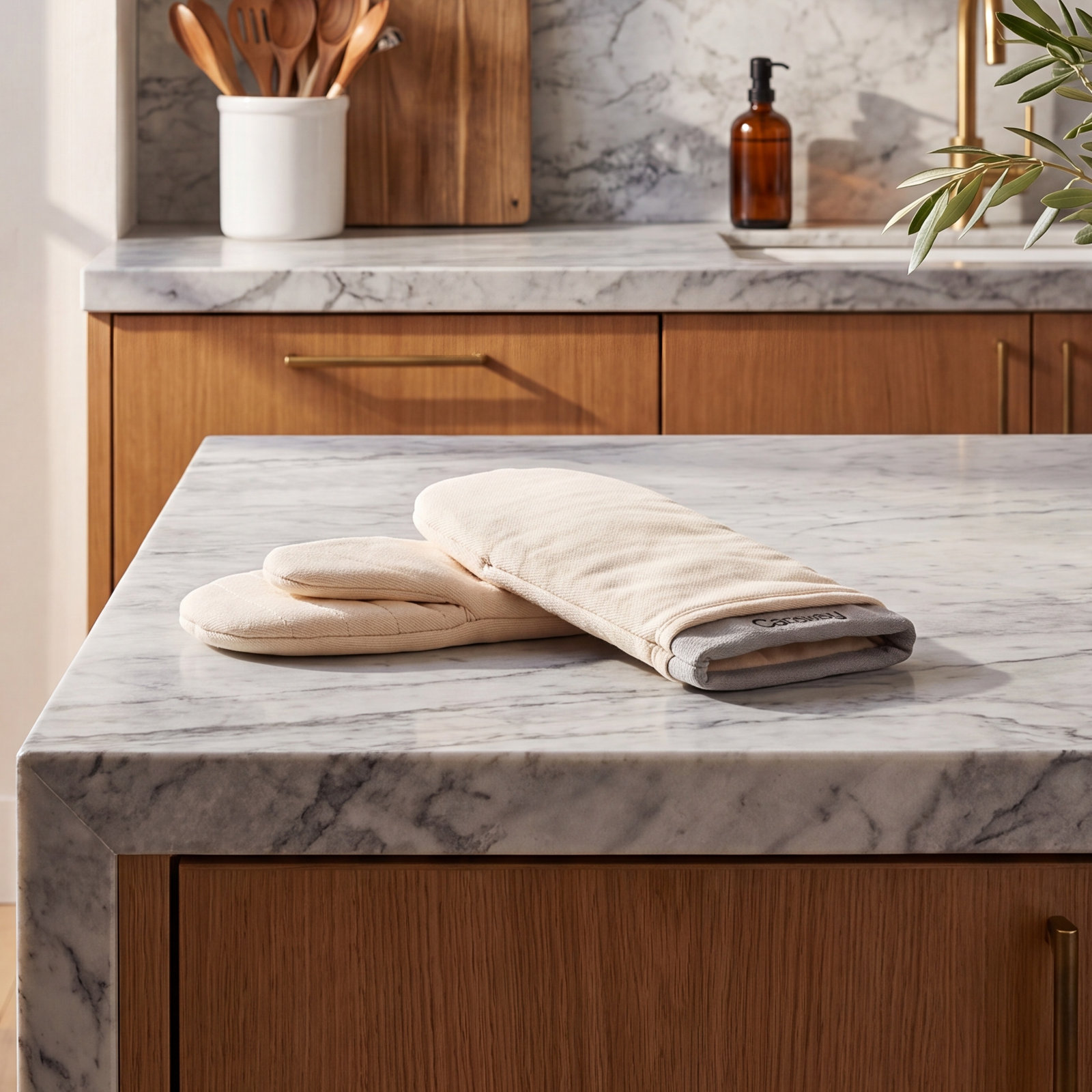 Caraway 2-Piece Linen Oven Mitt Set