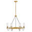 Lustre six lumières 28 po avec abat-jour en verre transparent Ryden-94487043