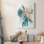 «Teal & Peach Bouquet II», reproduction sur toile tendue-587381679