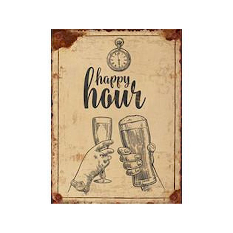Décoration murale en métal happy hour