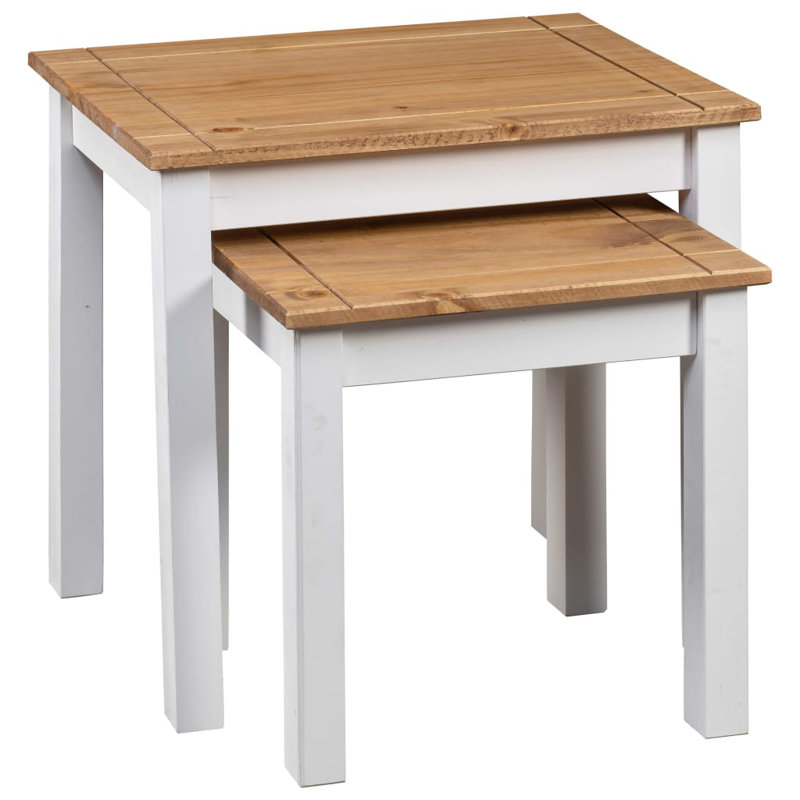 Marquez Solid Wood Nesting Tables, White