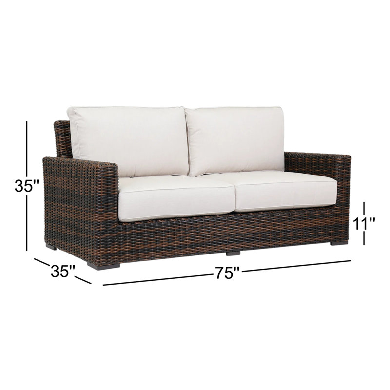 Naomie Loveseat with Sunbrella® Cushions, Canvas Flax Sunbrella® Canvas