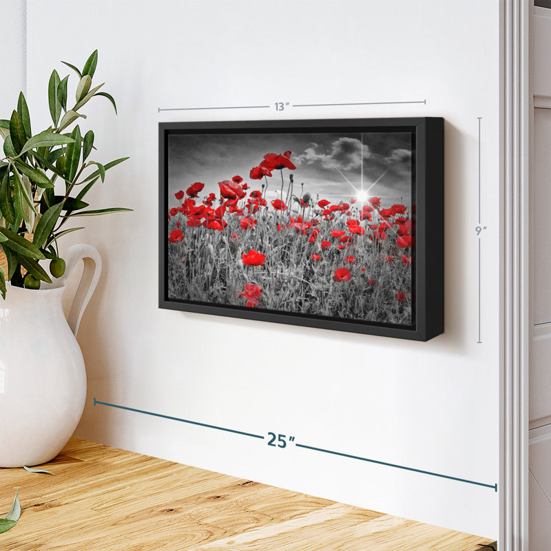 Floral et botanique «Red Poppies Pop», H 9 po x l 13 po