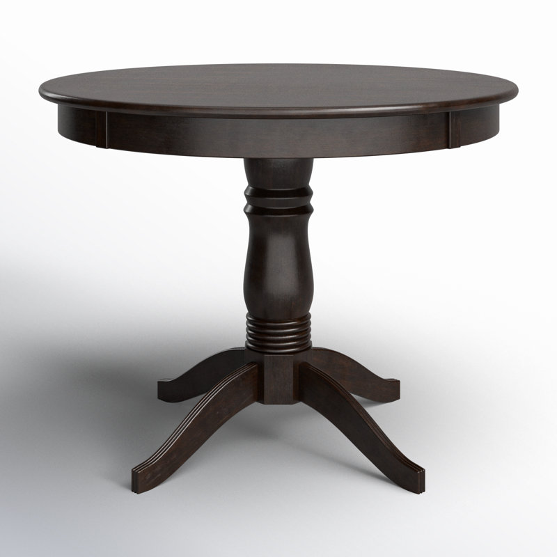 Alexa-Mae Round Solid Wood Dining Table, Antique Black