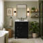 Meuble-lavabo 24 po avec lavabo supérieur, meuble-lavabo moderne avec 2 tiroirs et un tiroir basculant, meuble-lavabo simple-131254496