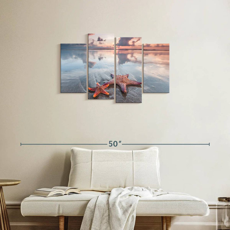 Paire d'étoiles de mer Brampt Beach, H 22 po x l 36 po