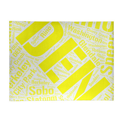 Tapis jaune à tissage plat
