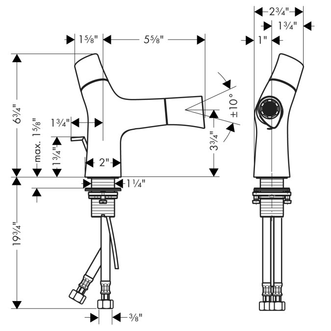 Starck Organic Single-Hole Horizontal Bidet Faucet