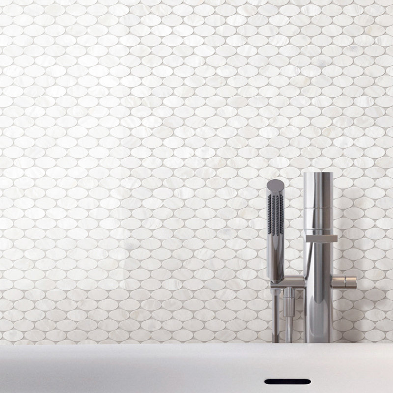 Mother of Pearl 1" x 1" Seashell Grid Mosaic Wall Tile