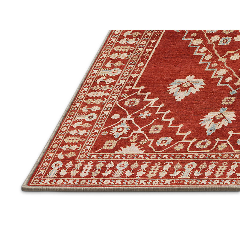 Tapis de style oriental rouge, Rectangle 6 pi x 9 pi