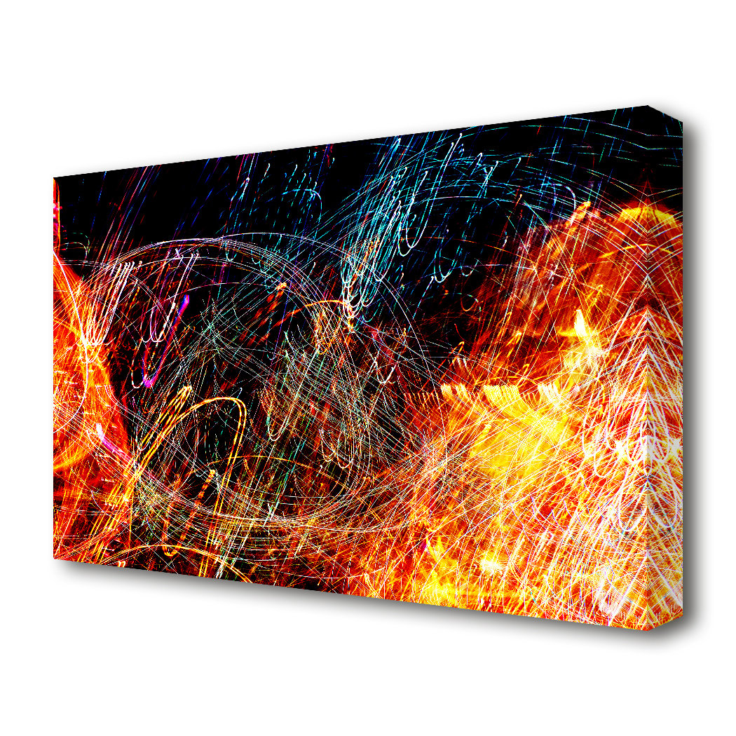 East Urban Home 'Fairground Lights Intense' - Wrapped Canvas Graphic ...