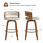 Tabourets de bar rembourrés 28,3 po Mid-Century avec dossier en bois courbé-861805252