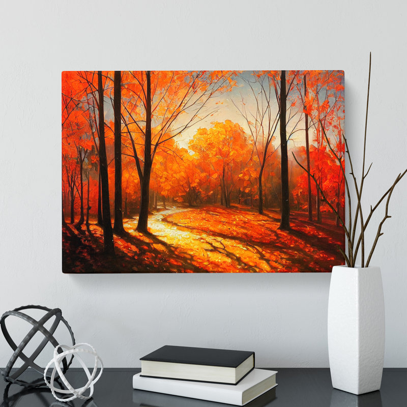 Masterful Autumn Forest - Wrapped Canvas, 35cm H x 50cm W x 3cm D