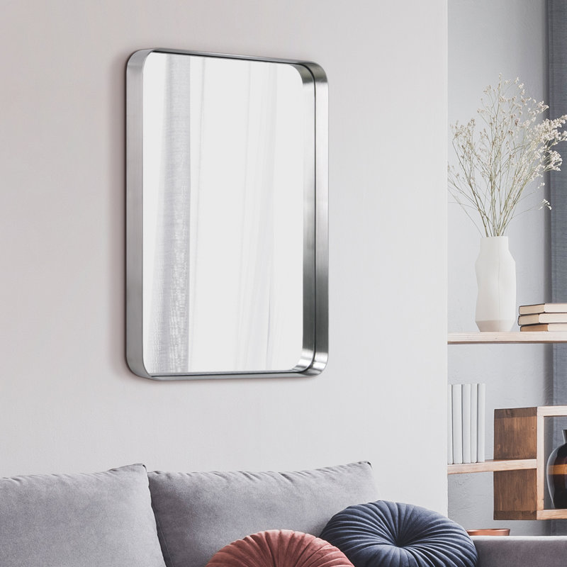 Keaton Mirror, 30" x 22, Brushed Silver