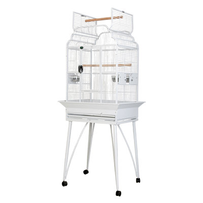 Chardell 62'' Iron Victorian Top Floor Bird Cage with Wheels