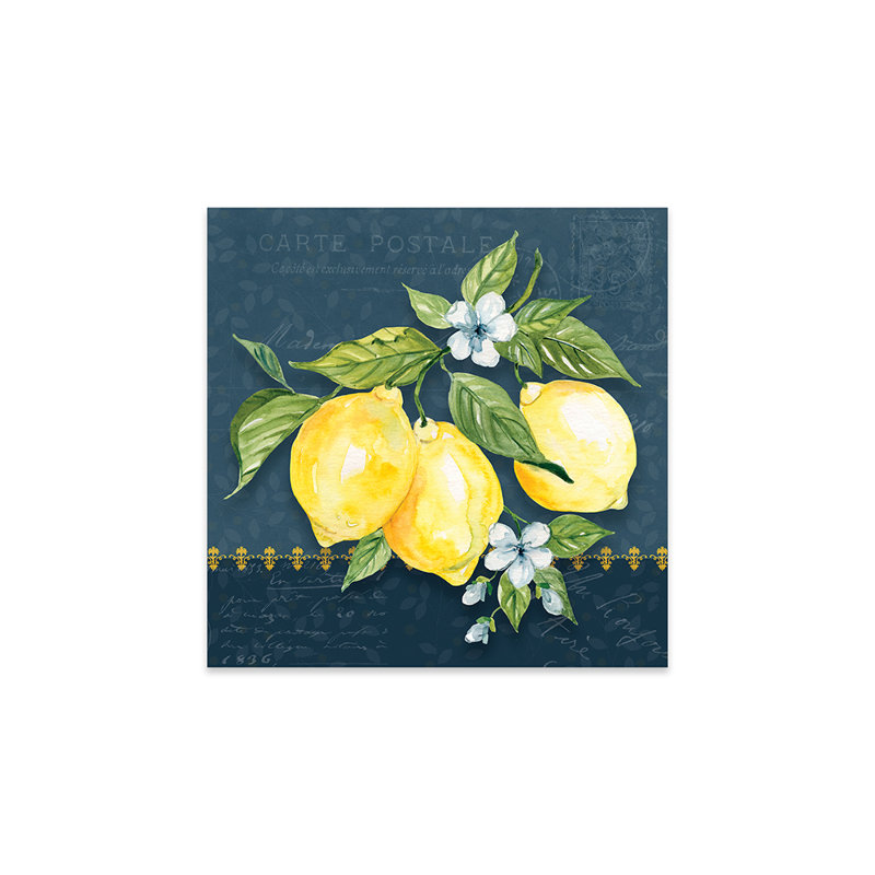 «Blue Lemon Squeeze I» par Carol Robinson - impression non encadrée, H 24 po x l 24 po x P 0,25 po