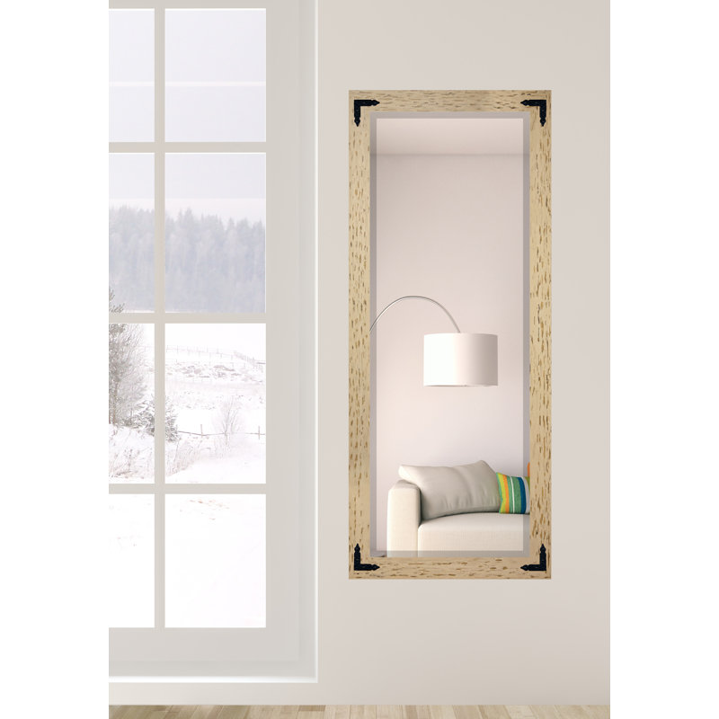 Miroir pleine grandeur biseauté, Crème / Noir, H 63 po x l 25 po
