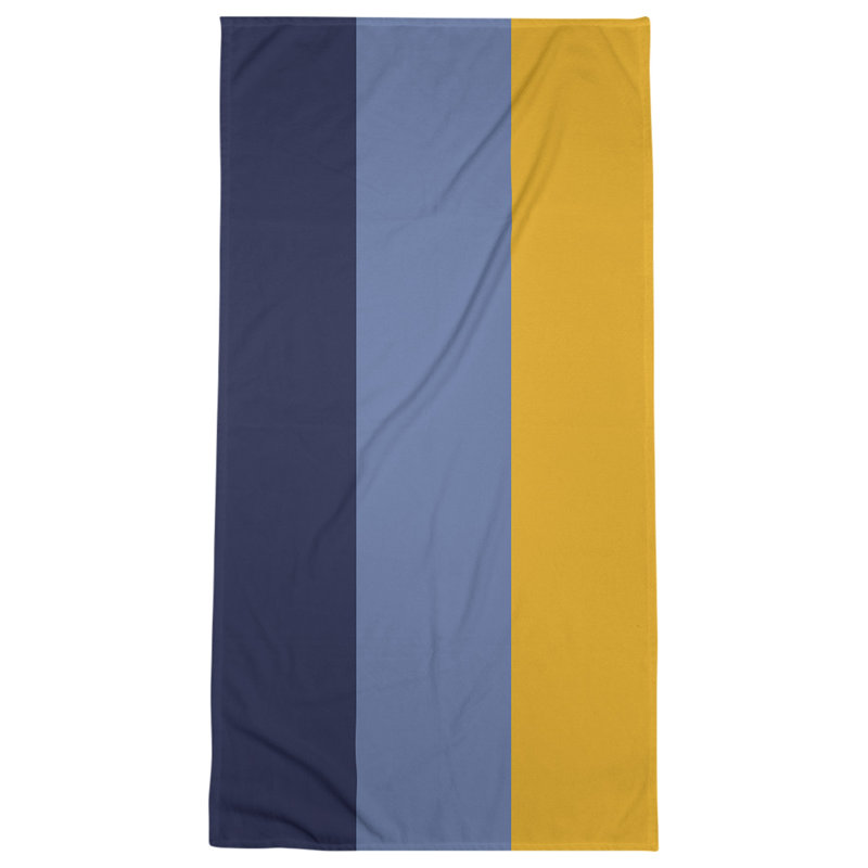 Cotton Blend Lightweight Beach Towel, Navy/Blue/Yellow