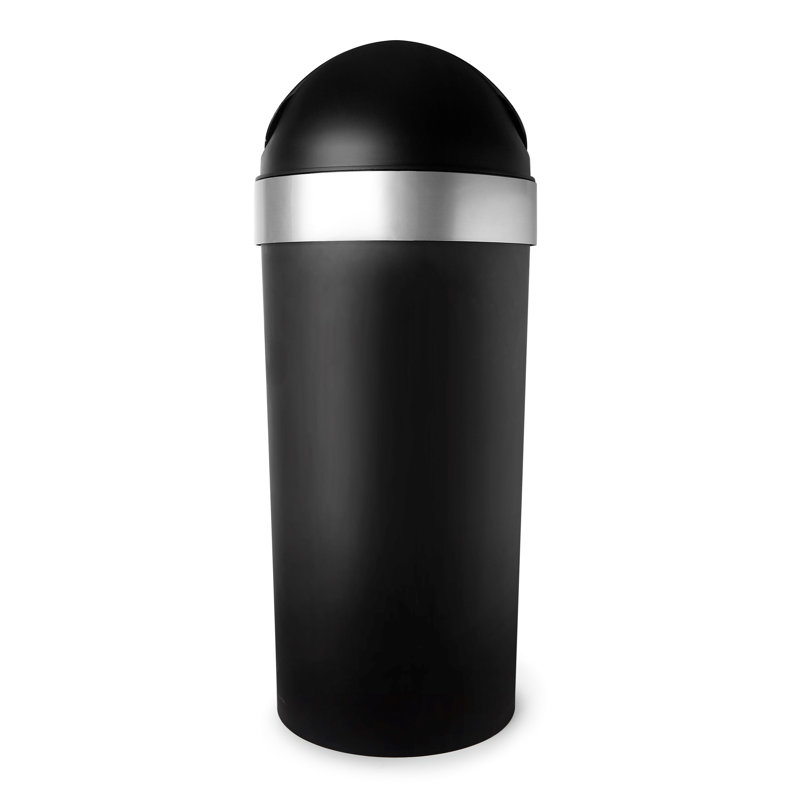 Umbra Black and Silver 16-Gallon Swing-Top Trash Can