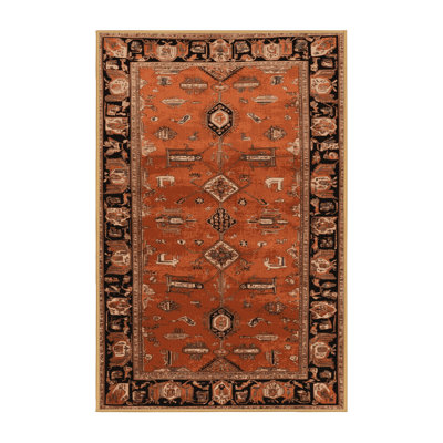 Machine Washable Persian Brown Area Rug