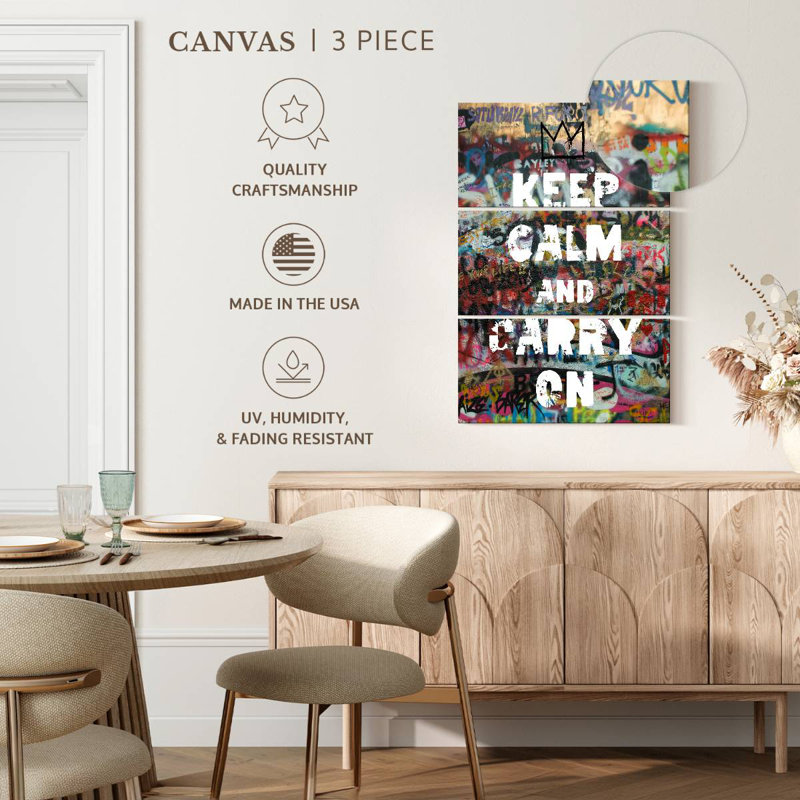 Tergel Keep Calm And Carry On, H 32 po x l 20 po