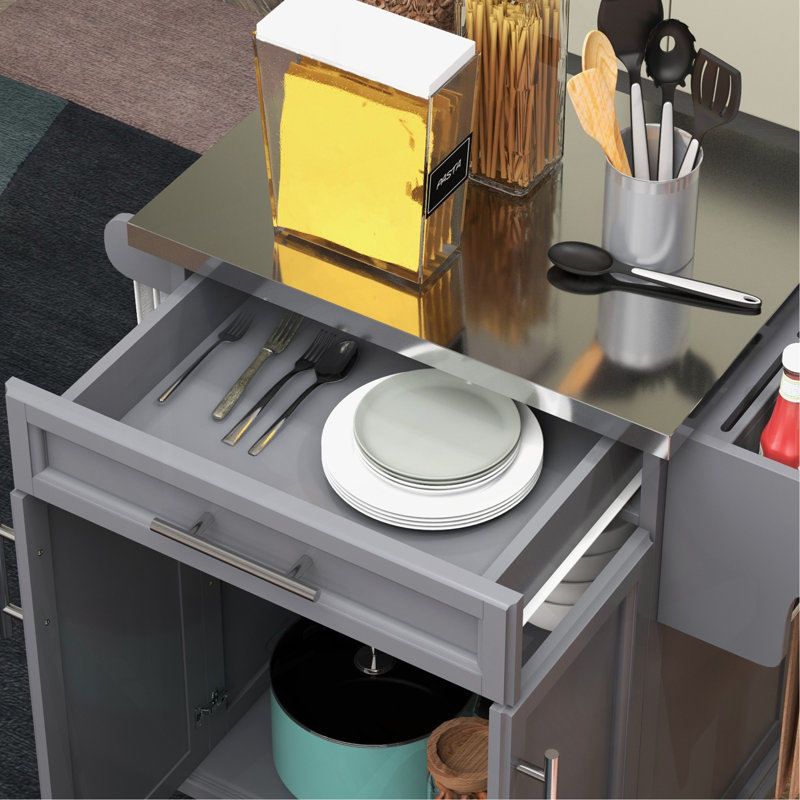 Versatile Mobile Kitchen Island With Abundant Storage And Stylish Design