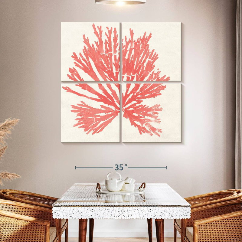 Mousse de mer du Pacifique Brampt II - corail, H 45 po x l 45 po