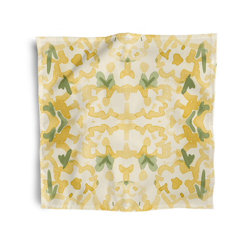 Lonston Abstract Floral  Napkins, Yellow