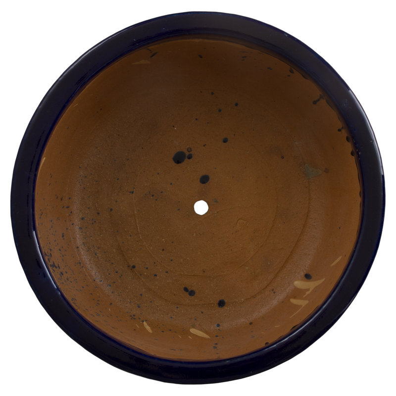 Kaori Handmade Ceramic Pot Planter, Navy Blue, 10" H x 22" W x 22" D