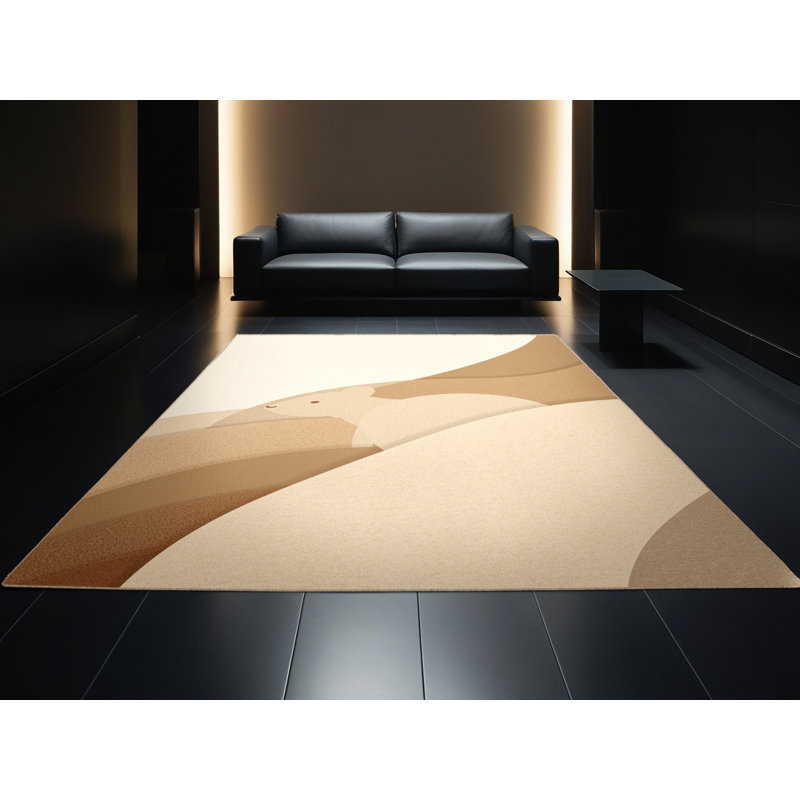 Machine Washable Osazee Quokka Scandinavian Rug in Beige – Beige Binding, 2 x 5