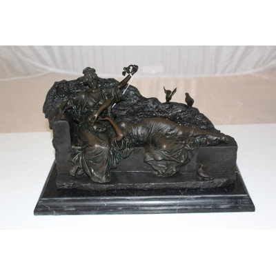 Jenifry 2 ladies Bronze Statue -  Size: 14.5"L x 7"W x 9"H.
