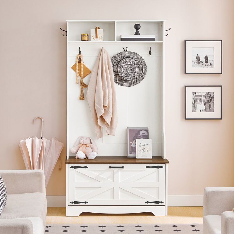 65.7" Hall Tree with Bench and Storage