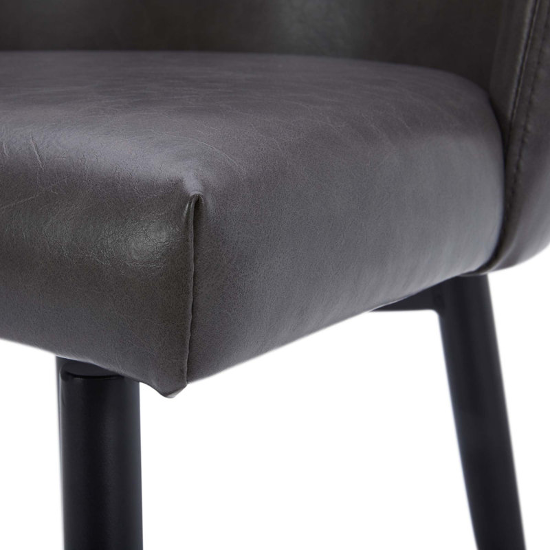 Brendaly Swivel Upholstered Counter Stool with Metal Frame, Gray