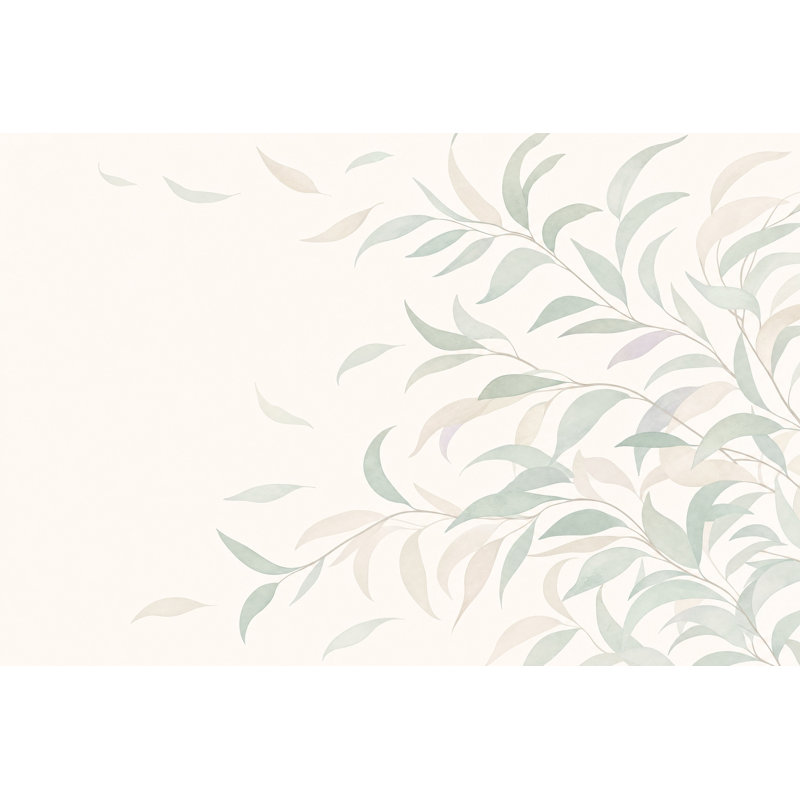 Papier peint botanique avec branches et feuilles, 200 po x 120 po, Peler et coller