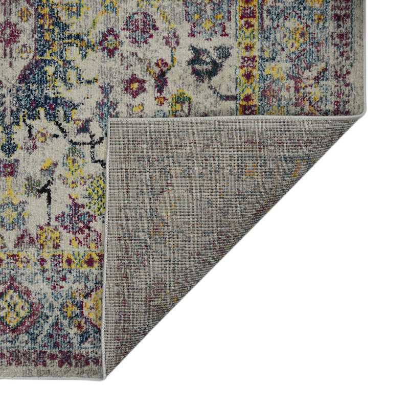 Rectangular Gray Synthetic Stain-Resistant Area Rug