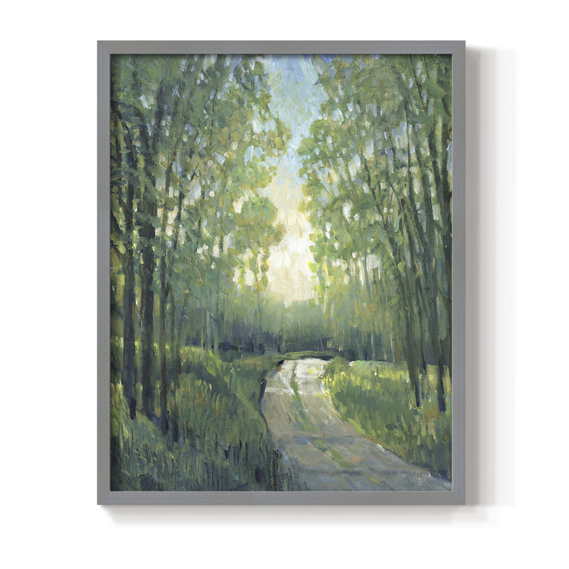Golden Light Pathway II, reproduction encadrée - bois massif, Gris, H 11 po x l 9 po