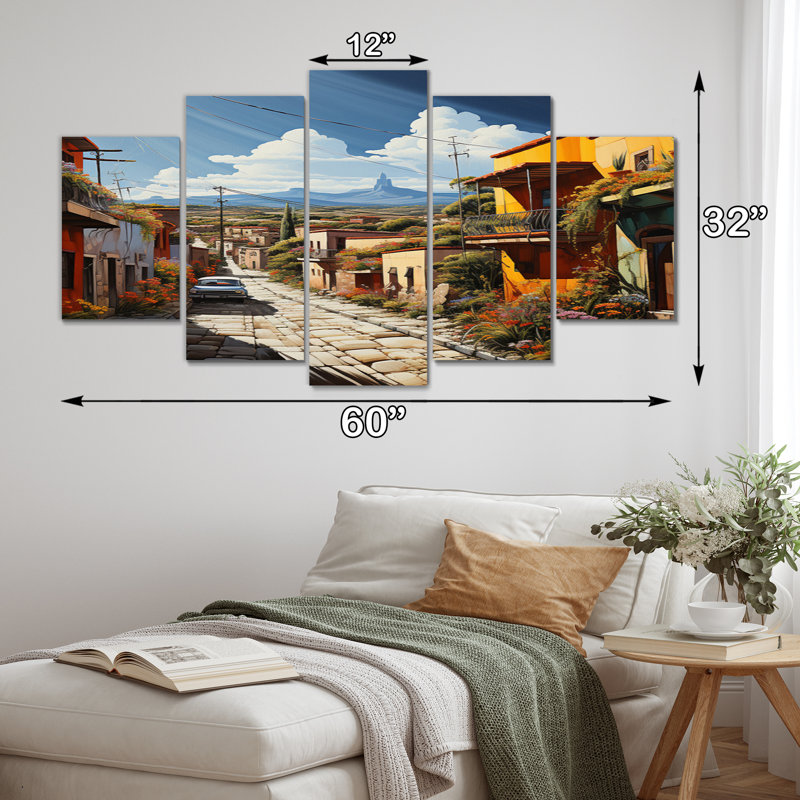 «Mexico Mexico Fiesta City I», reproduction d'art sur toile - 5 panneaux
