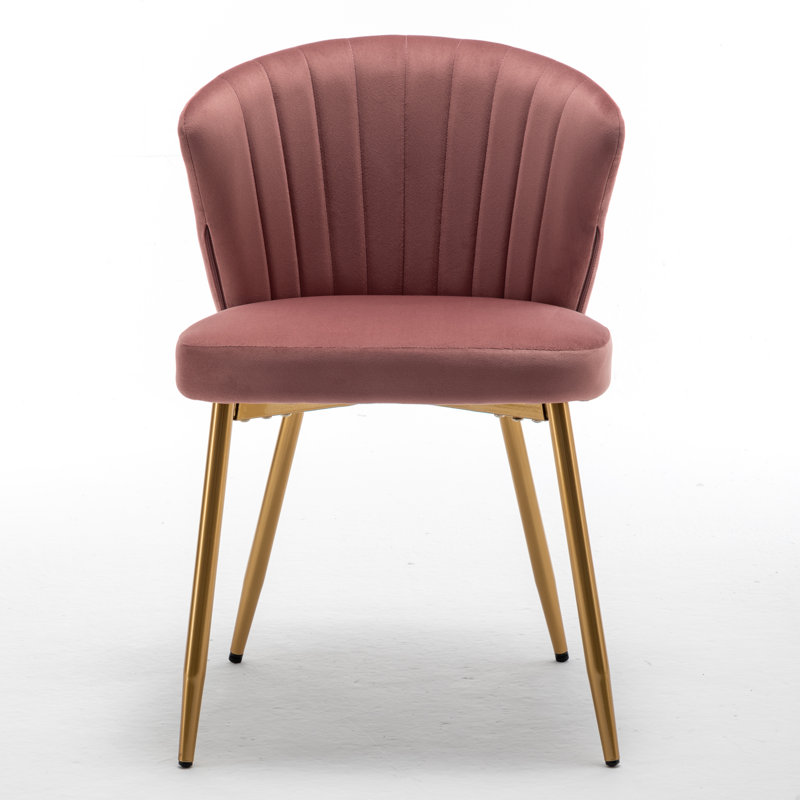 Raffinee Velvet Slipper Chair, Rose