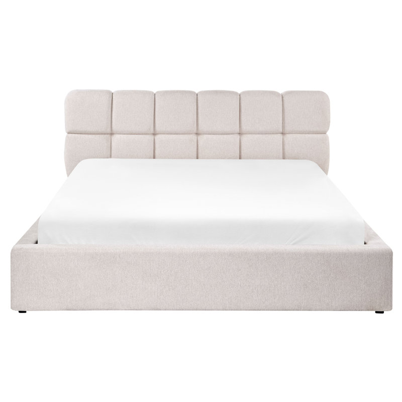Upholstered Fabric Lift Up Storage Ottoman Bed, European Kingsize (160 x 200 cm)