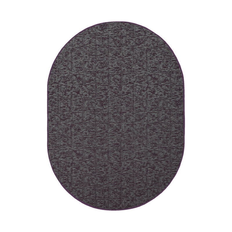 Elemental Accent Rug - Purple Distressed Geometrical Print, Oval 4' x 6'
