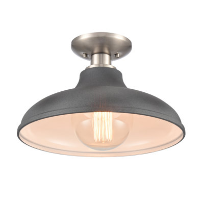Grenville 13'' Wide 1-Light Semi Flush Mount - Brushed Nickel