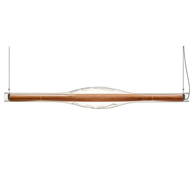 Dune Horizontal Suspension Light - DIM0-10V LED - Natural Cherry Shade