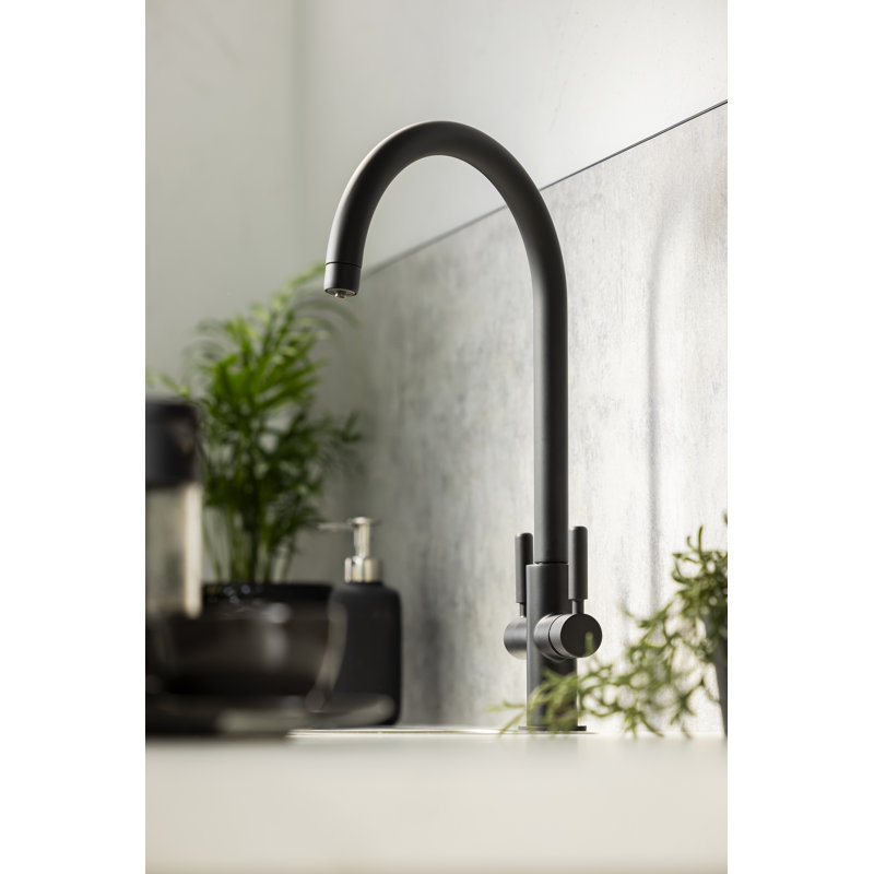 Abode Hemista Slimline 3-in-1 Hot Water Tap, Matt Black