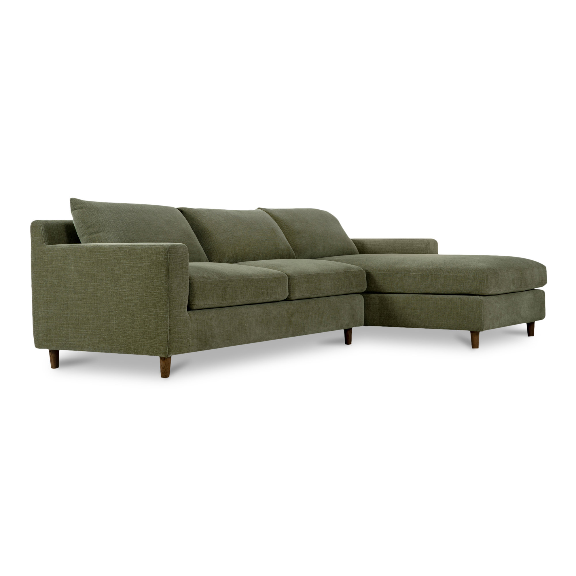 Alania  2 - Piece Upholstered Chaise Sectional, Olive Green Crypton® Chenille, Right Hand Facing