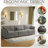 Maelina 3 - Piece Upholstered Light Gray Corduroy Modular Sectional Sofa with Pillow Back and Solid Wood Legs-1006183938