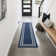 Double Border Machine Tufted Performance Dark Gray/White Rug