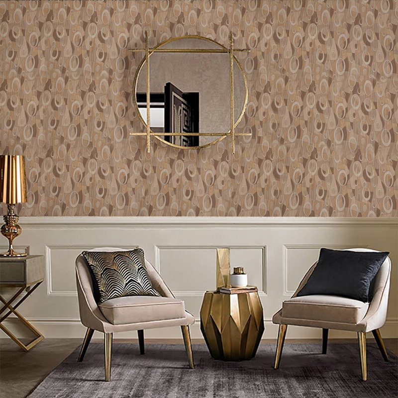 Rouleau de papier peint adhésif brun foncé, beige foncé L 18 pi x l 18 po, Beige
